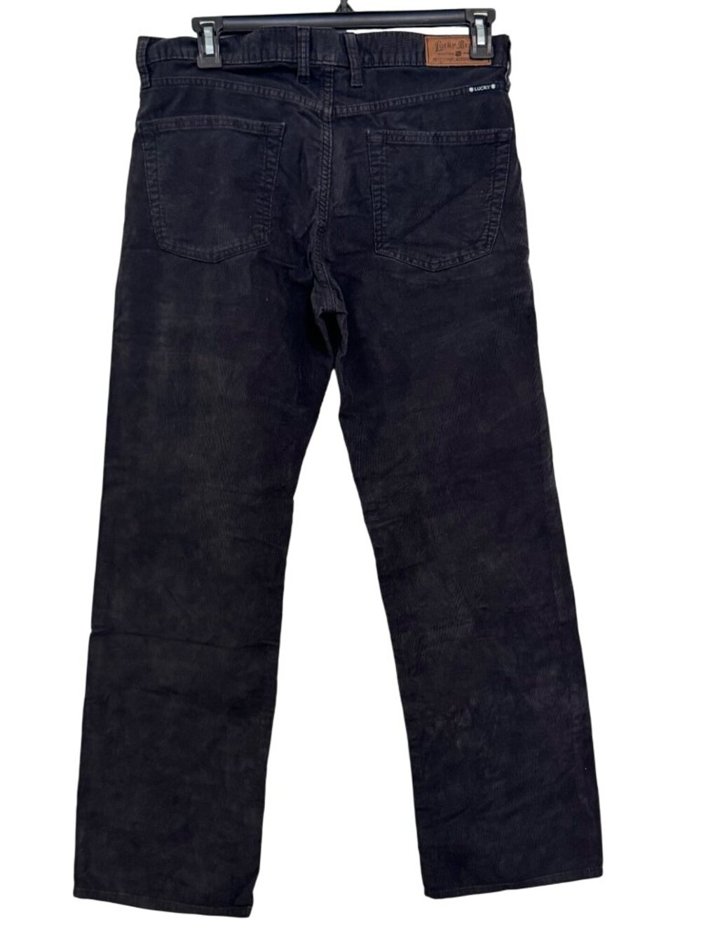 Lucky Brand 361 Vintage Straight Black Corduroy Pants 34x32 Mens Casual
